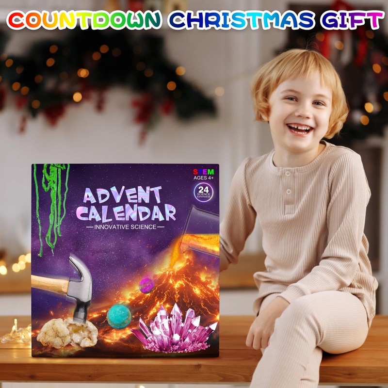 Science Experiment Advent Calendar 2024 for Kids with Adult Christmas