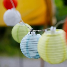 Keboyoe Pack of 20 Lanterns Paper Lampshade White Round Lanterns 7.5 cm Paper Lampshade Small Fabric Lantern for Wedding Birthday Garden Pool Party Children's Birthday Decoration Summer Party