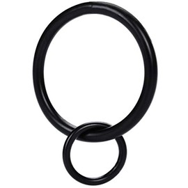 Anillo de cortina con ojales para cortinas de 1.7 pulgadas para ganchos de panel, diámetro interior de 1.4 pulgadas, se adapta a barras de hasta 1.2 pulgadas (14 unidades, negro)