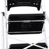 SEGAWE 4 Step Ladder Folding Steel Ladder with Non-Slip Wide