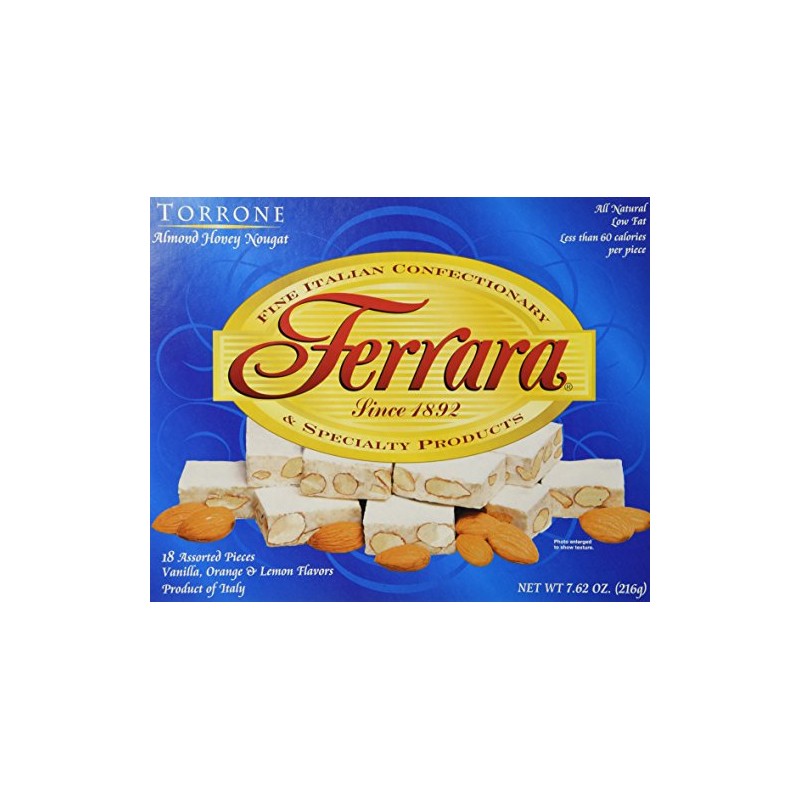 Ferrara - Italian Torrone 18 pc. (Almond Honey Nougat Candy),