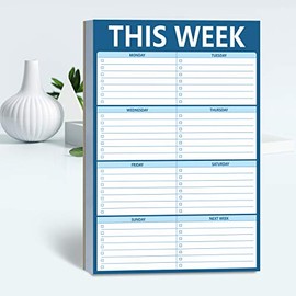90 Sheets Weekly Planner, Magnetic Checklist Notepad with to Do Lists for Office or School, Dark Blue