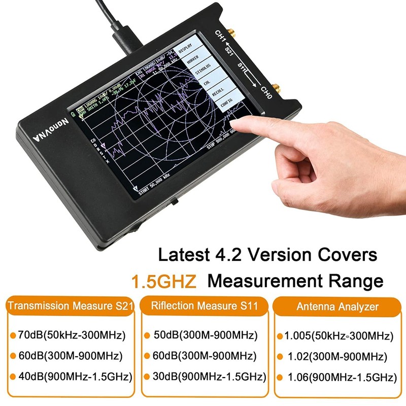 Dearsee NanoVNA-H4 50KHz-1.5GHz Antenna Network Analyzer 4.0 Inch LCD Vector