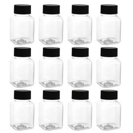 TakFree Small Plastic Juice Bottles with Lids, 12 Pcs 100ml Mini Empty Plastic Juice Bottle Reusable Clear Juicing Drinks Bottles for Water Milk