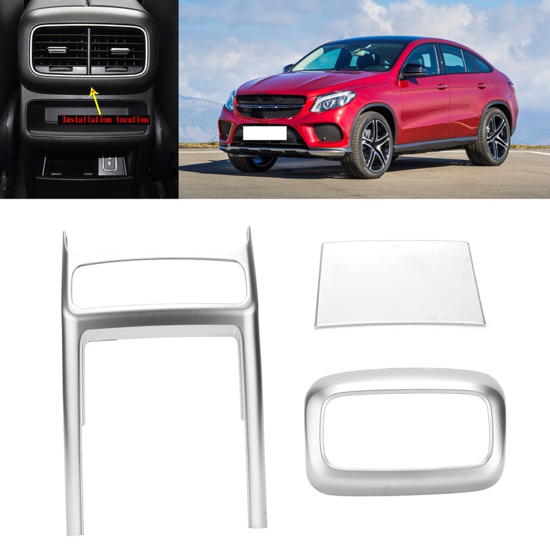 3pcs Rear Air Vent Trim ABS Without Cup Holder Replacement