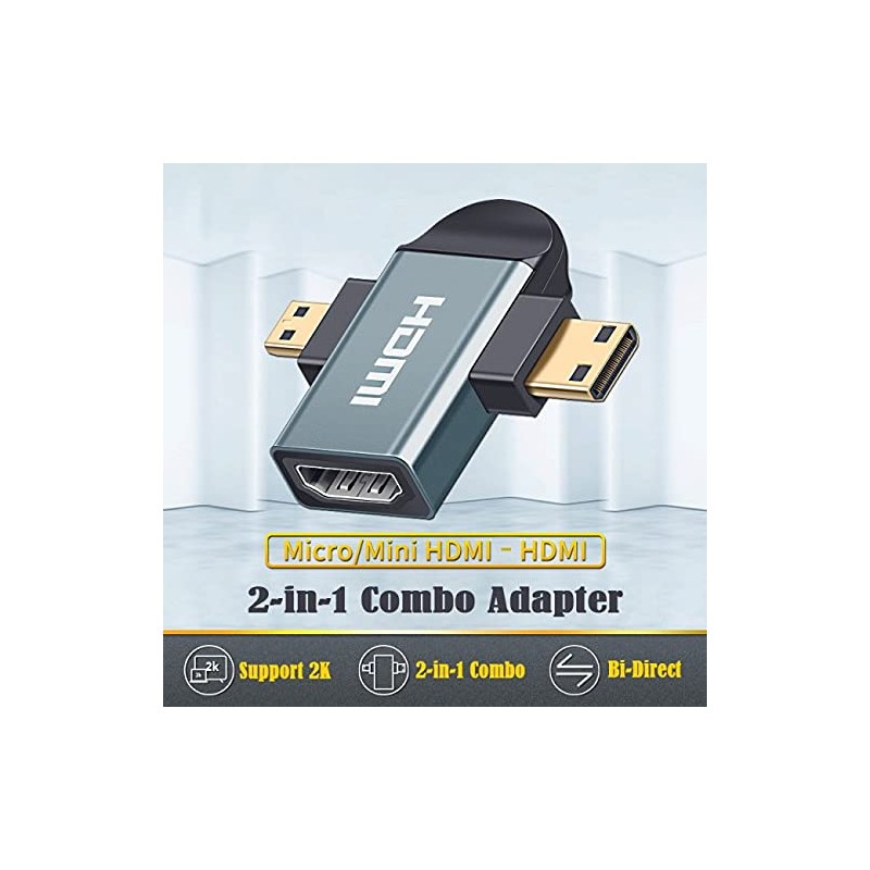 NFHK 3pcs/Set Micro & Mini HDMI to HDMI Compatible 1.4