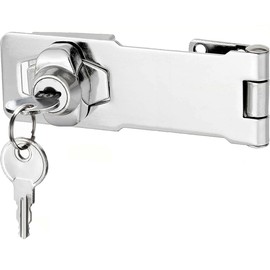 Litensh Hasp Lock Padlock Gate Latch Door Bolt Lock with Different Keys Drawer Cupboard Locks Twist Knob Keyed Locking for Cabinet Furniture Mailbox Closet (3 Inch)
