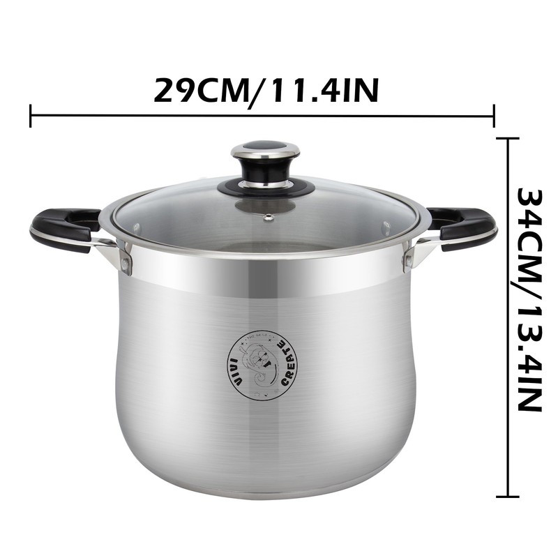 Vivicreate Stainless Steel Stock Pot, 27.5 Quart, 11.4 x 13.4