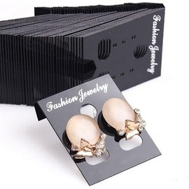 100 Pieces Black Earrings Display Card,Plastic ewelry Packaging DIY Earrings Holder Jewelry Display Card Supplies Jewelry Making Display and Packaging Supplies,Beading and Jewelrys Making(3x3.7cm)