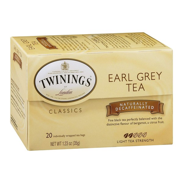 Twinings Earl Grey Decaf Tea, Tea Bags, 20-Count Boxes (Pack of 12)
