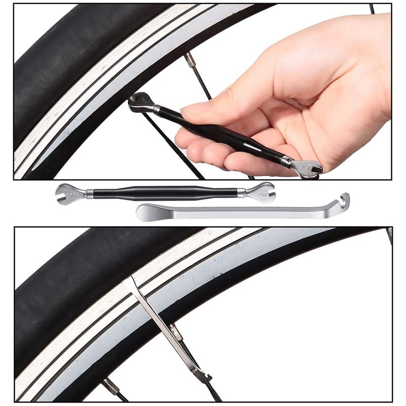 Kigauru 6pcs Bicycle Spoke Wrench Nickel Plated Process Tool Steel