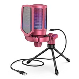 FIFINE AmpliGame PC Gaming Streaming Micrófono USB, Micrófono de sobremesa RGB para PS4PS5ordenadorMac, Podcast, Grabación, TikTok, Game Chat,...     