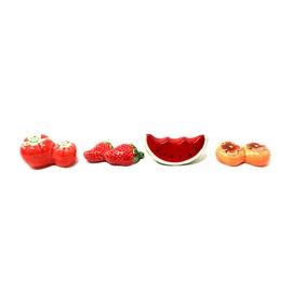 Fruit Chopstick Rest Set of 8 Pieces, Watermelon, Persimmon, Strawberry, Tomato, 2 Pieces Each 2 Pieces, Stylish, Cute, Japanese Tableware, Fruits, Interior Decoration, Chopstick Rest, Tabletop