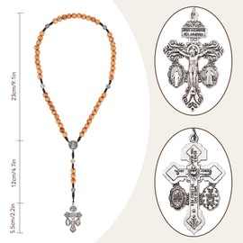 Wooden Catholic Rosary Beads for Men Women,Pardon Crucifix Rosary with St Benedict and Milagrosa Medal,Cruz Del Perdon Catolica,Crucifijo Del Perdon,Rosarios Catolicos Regalos Para Hombre Mujer