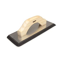QEP 4 in. x 10.5 in. XL Non-Stick Gum Rubber Grout Float with Wood Handle, black (10070)