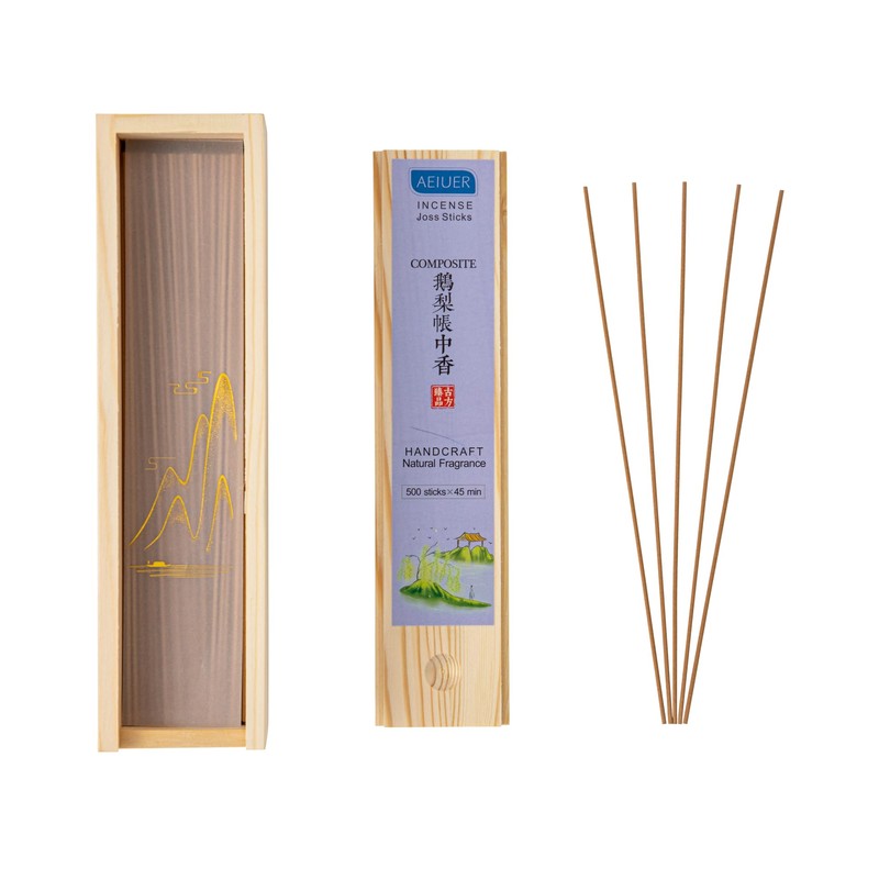 AEIUER Natural Premium Fragrance,8" Joss Sticks Incense,500 Pieces *45mins,Chinese Classic