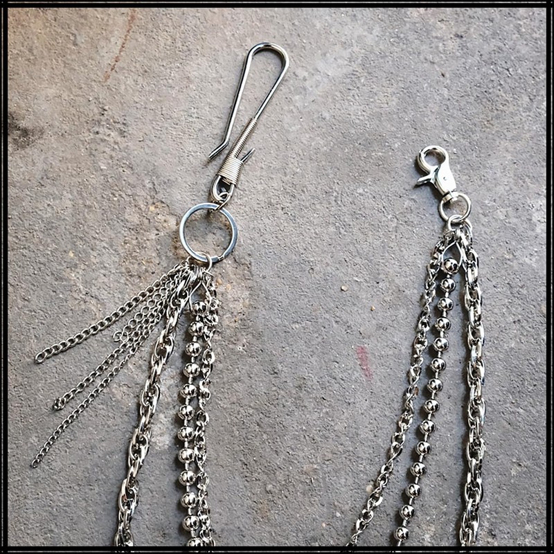 White Fang AZ180 Wallet Chain, Ball Chain, Silver Wallet, Fall