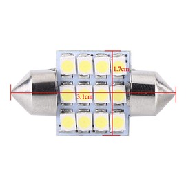 Suuonee Luz de Techo para Coche 2 piezas 12 V 12SMD 31 mm Bombillas LED Luces Interiores del Coche Luz deTecho para Lectura de Puerta 50.000 Horas de Iluminación Potente
