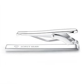HONEY BEAR 1.57inch Mens/Boys Skinny Tie Clip Bar for Narrow Tie, Business Wedding Gift 4cm