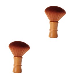 Beavorty 2pcs Multifunctional Hair Brush Duster for Salon Use Soft Bristles for Easy Hair and Dust Removal Barber Cleaning Brush Brown for Personal and Professional Grooming