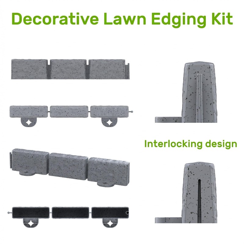 AGTEK Garden Edging 16FT Landscape Edging Kit 2.75 Inch Height