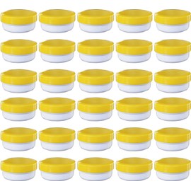 30 ointment containers, cream containers, ointment pot, flat, 12 ml contents with yellow lid, made in Germany