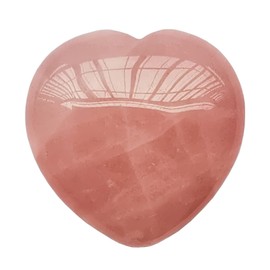 Manekieko Manekieko Natural Rose Quartz Palm Worry Carved Heart Love Stone,40mm Crystals and Healing Stones