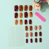 Tyuimhx Fall Maple Leaf Press on Nails Short Square Fake