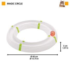 Ferplast Interactive Cat Toy MAGIC CIRCLE, Teaser Cat Toy, Modular Circuit, Colored Ball Included, Ø 40 x 5 cm