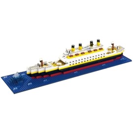 Titanic Juego de Bloques de Construcción Armable con Luz | 1878 Piezas Micro Bloques | Modelo de Barco Coleccionable para Adultos y Adolescentes 14+