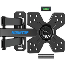 MOUNTUP Rotating Monitor Arm, Lightweight, Compatible with 10-26 Inches, Wall Mount TV Hardware, Load Capacity 33.1 lbs (15 kg), Small, Left/Right Movable, Up and Down Angle, LCD Display Arm, VESA 3.9 x 3.9 inches (100 x 100 mm)