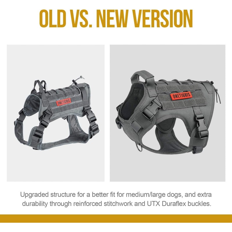 OneTigris Tactical Dog Training Vest No Pull Harness for Dogs,Adjustable