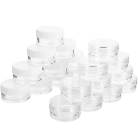 Healeved 24pcs Refillable Face Cream Jars Cosmetic Containers Seal Lids for Creams Eye Samples Easy to Refill Leak Design