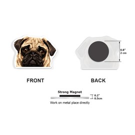 WIRESTER Set of 4 Fun Decorative Magnets for Home, Office, Classroom, Acrylic Magnets to Stick on Computer, Fridge, Washer, Dryer, Lockers - Pug Puppy, Doberman Pinscher, Rottweiler Dog, Shih Tzu Dog