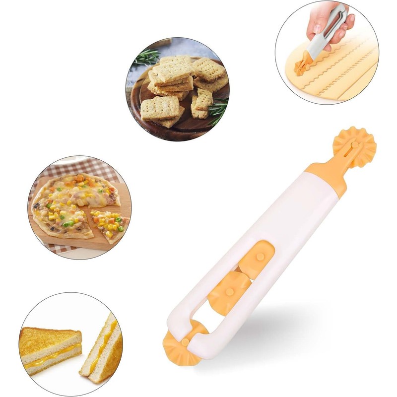 Eokoaiee Pastry Wheel Biscuit Dough Roller Cutter - 4pcs Cutters