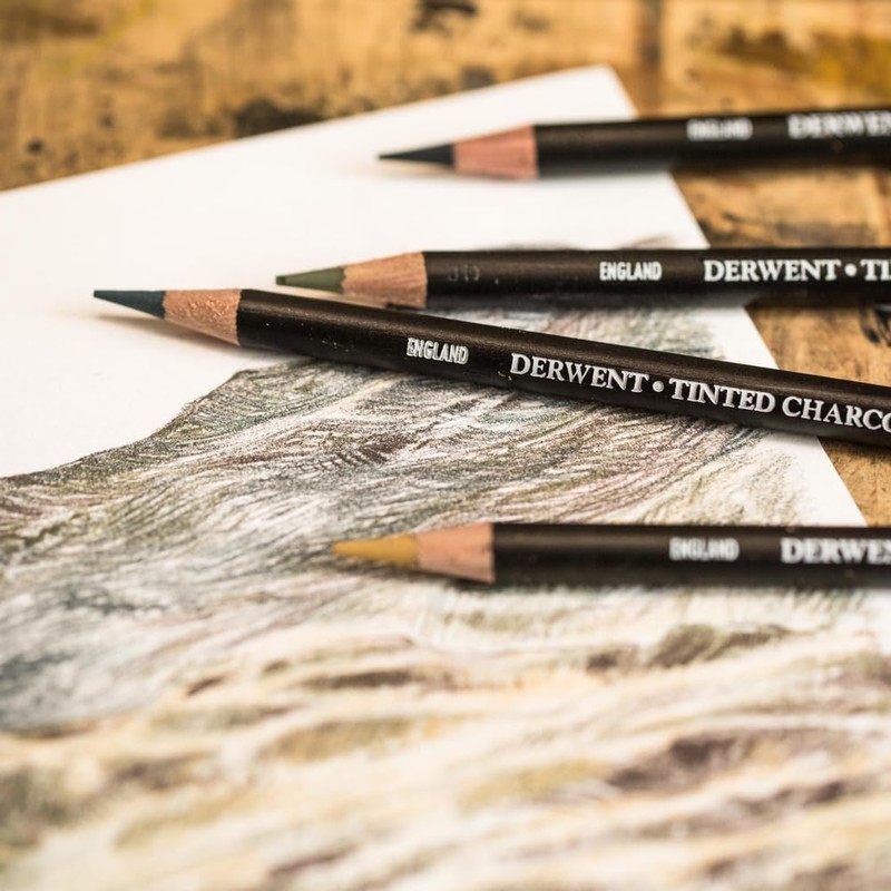 Derwent Tinted Charcoal Pencils Tin (Set of 24)