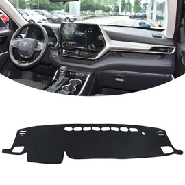 BILOPER Dashboard Cover Mat for Toyota Highlander 2020-2025 2026 (L/LE/XLE/XSE/Limited/Platinum)(NOT HUD) Accessories Flannel Dash Mat Sunshade Glare UV Rays Protector(Not for Grand Highlander)