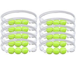 IMINI Tennis Bracelet for Men Boys Girls Acrylic Ball Wax Line Chain Adjustable Braided Bracelet Charm Classic Tennis Sport Inspirational Gifts For Sport Fans Team Players Lightweight 10pcs (White)