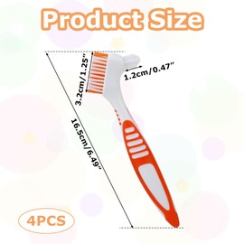 Prothesenzahnbürste,4 Stück Doppelseitige Prothesenreinigungsbürsten,Zahnbürste Für Zahnspange,Tragbare Prothesenreinigungsbürsten,Zahnbürste Mit Mehrschichtigen Für Reinigung Falscher Zähne(4 Farben)