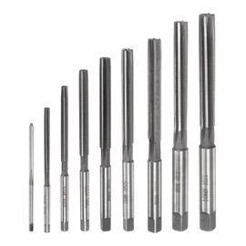 uxcell 9pcs Hand Reamers Set 2mm 3mm 4mm 5mm 6mm 7mm 8mm 9mm 10mm H8 Metric Alloy Steel Reamer Bit Straight Flutes Steel Cutting Tool for Metal Wood Hole Reaming