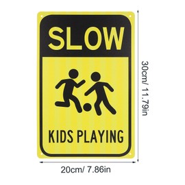 iplusmile Slow Down Sign, Kids Playing Safety Sign, Slow Down Warning Sign, Children Playing Caution Label, for Street Lawn Neighborhoods Yard Road Visual Signal