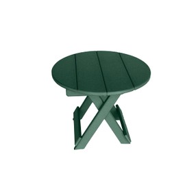 Phat Tommy Round Outdoor Patio Side Table - Poly Folding Side Table - 22" Diameter Side Table for Your Adirondack Chairs (Green)