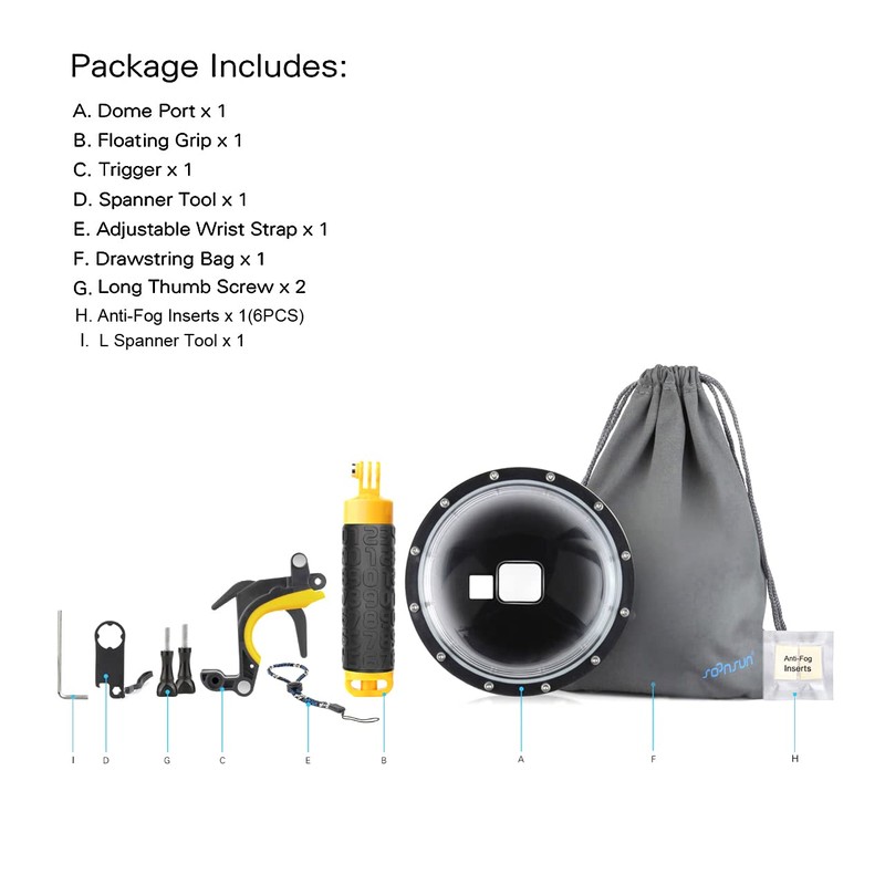 SOONSUN Dome Port for GoPro Hero 5 6 7 Black