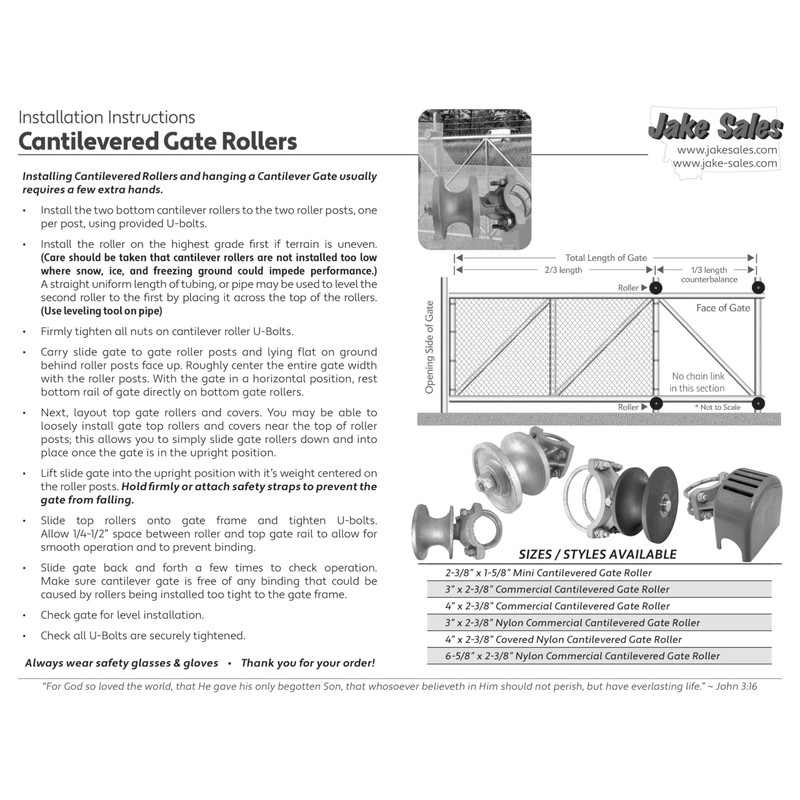 Mini Cantilevered Gate Rollers, Cantilevered Rollers,Mini Rolling Cantilever Slide Gate