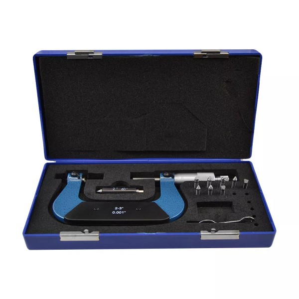 Unbranded 2-3" Screw Thread Micrometer Kit 60 Degree 4 Anvils