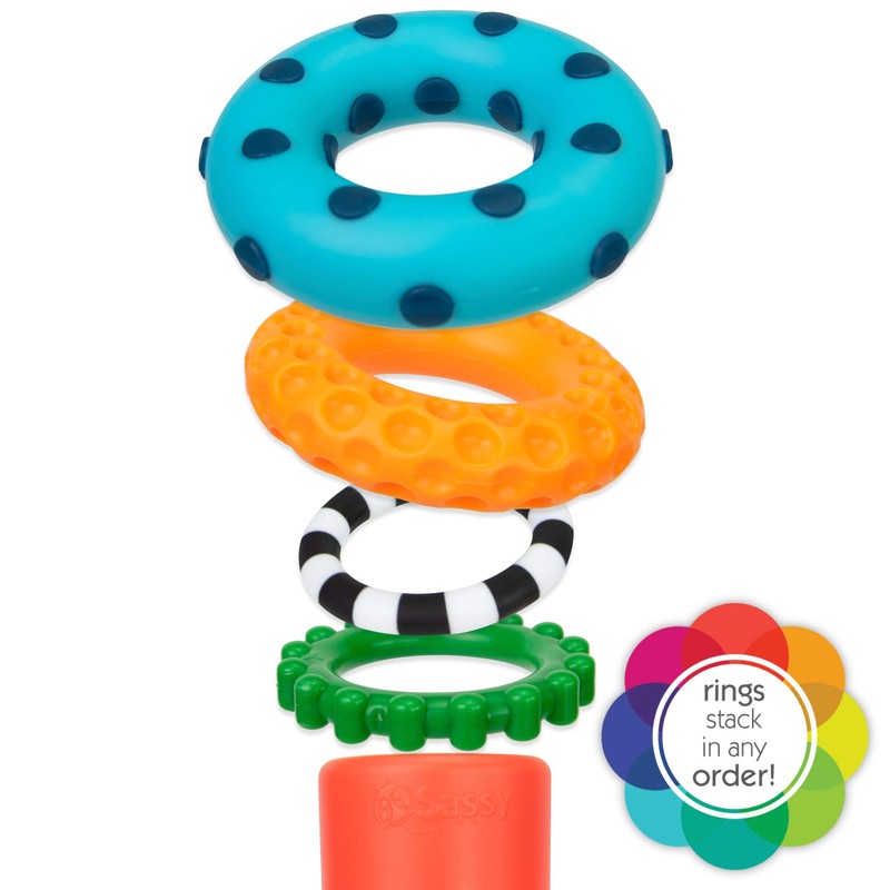 Sassy Stacks of Circles Stacking Ring STEM Learning Toy, Age