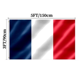 French Flag 3x5 FT France Flag With Brass Grommets Fade Proof For Outdoor Decor(France)