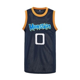 EHCSROP Youth #0 Alien Monstars Basketball Jersey for 5-16 Years Kids (Large, Navy)
