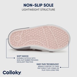 COLLOKY Toddler Sneakers for Girls - Velcro Sneakers, Washable, Soft Soles & Arch Support - Toddler Athletic Shoes, Breathable Design & Lightweight Toddler Shoes for Little Kid - Pink, 8