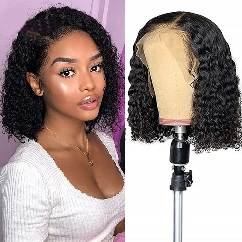 ALIESTFDNO Wigs, Short Bob Wig, deep curl, Rose Net, Glueless